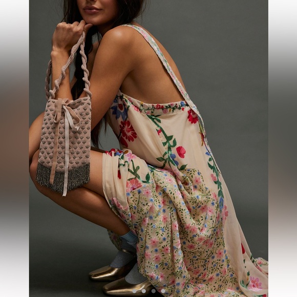Free people falling petals velvet maxi dress. ASO Whitney Leavit - Picture 3 of 6